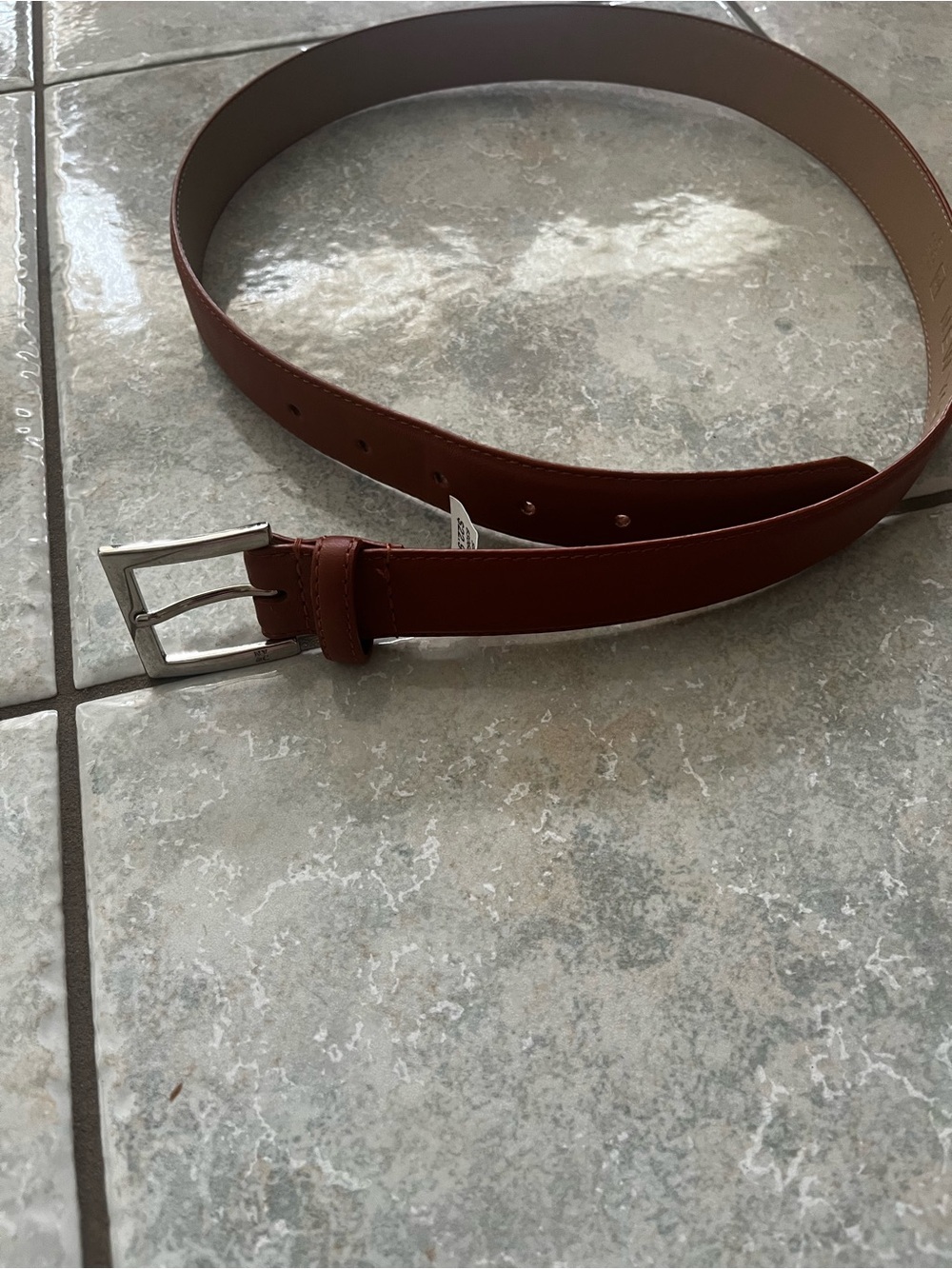 NWOT New York & company brown 1 in faux leather belt womens